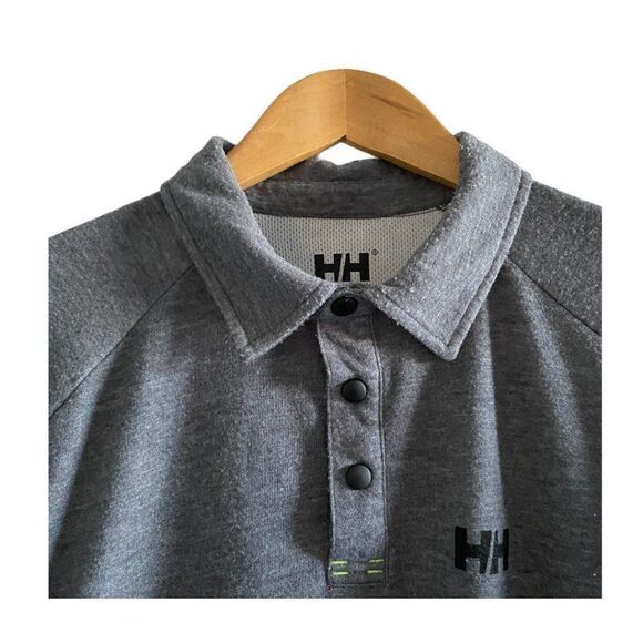 HELLY HANSEN Men's Gray Hydro Power Long Sleeve Button Up Polo US L - Picture 3 of 6